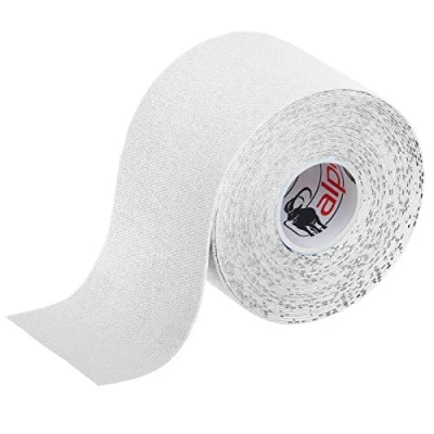 Abbildung von ALPIDEX Kinesiologie Tape 1/3/ 6/12 Rollen Viele Farben 5 m x cm Anwendungsbroschüre Elastisch Wasserfest Hautfreundlich Physio Muskel Set, Farbe:weiß, Menge:1 Rolle