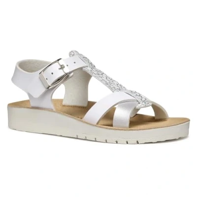Abbildung von Geox Mädchen J Chilene Gir Sandal, White Silver, 35 EU