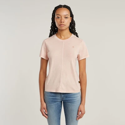 Abbildung von G STAR Overdyed Front SEAM Tshirt basic, Damen, Größe: XS, Liquid pink gd