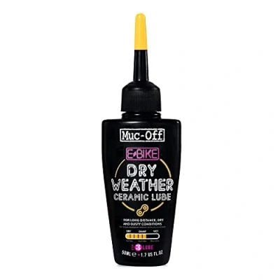 Abbildung von Muc Off E Bike Dry Chain Lube, 50 Milliliter Premium Kettenschmiermittel mit UV Tracer Dye Formuliert für trockene Wetterbedingungen