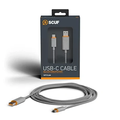 Abbildung von SCUF Geflochtenes USB C Kabel 10 Fuß / 3,6 Meter Typ für Anschluss und Aufladung Xbox Controller, PS5 Controller Smartphones Hellgrau