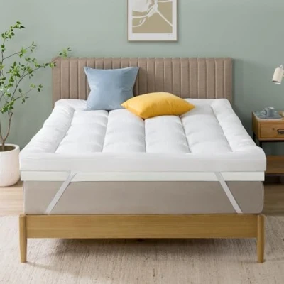 Abbildung von Zinus Visco Schaum Topper 140x200 cm 10 dick Open Cell Design Oeko Tex Zertifiziert Atmungsaktiv &amp; Orthopädisch Ergonomischer Komfort Mittelfest, White
