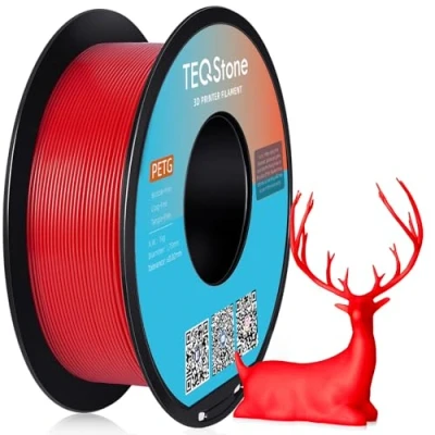 Abbildung von TEQStone PETG Filament 1.75mm Rot 1KG, Maßhaltigkeit +/ 0.02mm Spule Sauber Gewickelt 3D Drucker Vakuumverpackung