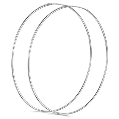 Abbildung von Amberta® 925 Sterling Silber Edle Ringe Mit Geschlossener Ring Kleine Runde Kreolen Ohrringe Durchmesser: 20 30 40 60 75 (70)