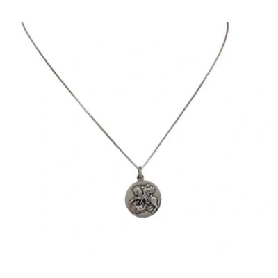 Abbildung von Medaille des Heiligen Georg in Sterling Silber mit Kette