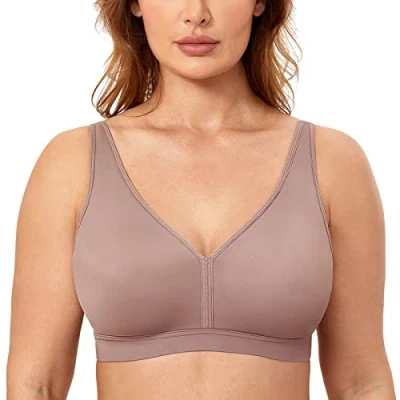 Abbildung von AISILIN Damen BH ohne Bügel Große Größen Comfy Schlaf BHS Vollschalen Soft Bequemer Mochaccino 75F