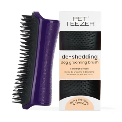 Abbildung von Pet Teezer, Fellpflegebürste für Hunde, Violett/Grau