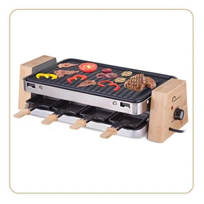 Abbildung von LITTLE BALANCE 8388 Grill Wood 8 Elektrischer Raclette, 1500, Holz/Edelstahl