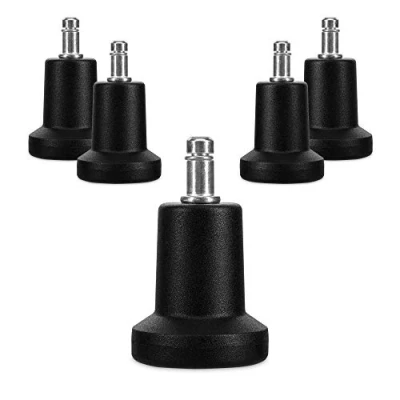 Abbildung von kwmobile Bürostuhl Gleiter 5er Set Bodengleiter für Schreibtischstuhl 10mm x 22mm Drehstuhl Füße Parkett Fliesen Stuhl Fußgleiter schwarz