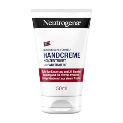 Abbildung von Neutrogena Konzentrierte unparfümierte Handcreme (50 ml), beruhigende für sehr trockene Hände, spendet intensive Feuchtigkeit mit Glycerin, empfindliche Haut geeignet