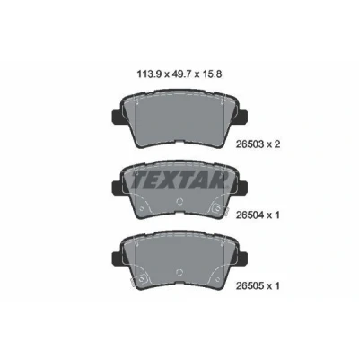 Abbildung von TEXTAR 2650301 Bremsbelagsatz mit akustischer Verschleißwarnung KIA: Optima / K5 Sportswagon, Saloon