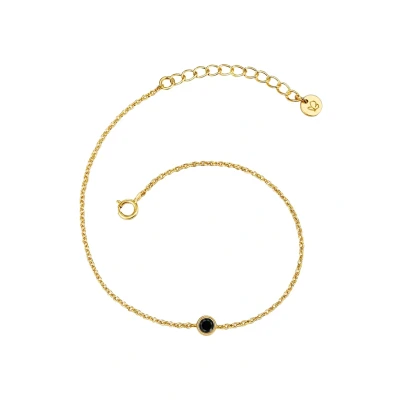 Abbildung von GLANZSTÜCKE MÜNCHEN Damen Armband 925/ Sterling Silber gelbvergoldet 14 Karat Zirkonia schwarz Silberarmband