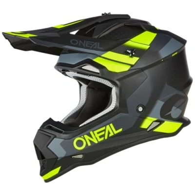 Abbildung von O&#039;NEAL Motocross Helm MX Enduro ABS Schale, Lüftungsöffnungen für optimale Kühlung 2SRS Helmet SPYDE V.23 Erwachsene Schwarz Grau Neongelb Größe L (59/60 cm)