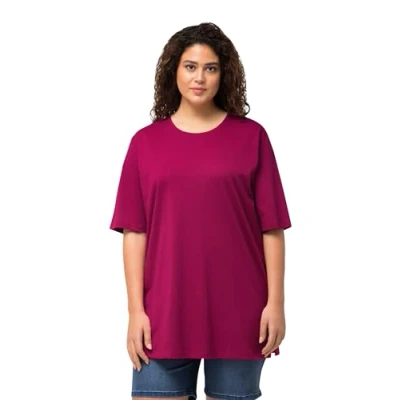 Abbildung von Ulla Popken Damen Basic, Rundhals T Shirt, Magnolienrot, 42 44