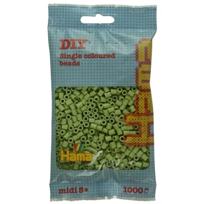 Abbildung von Hama Perlenbeutel ca.1000 Midi Bügelperlen Mosaik Kunst und Basteln für Kinder ab 5 Jahren Matcha Grün
