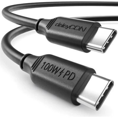 Abbildung von deleyCON 3,0m USB C Kabel PD3.0 (100W Schnellladekabel) auf Ladekabel für iPhone 16 15 Pro Max Samsung Galaxy S24 S23 S22 Pixel iPad MacBook Air Tablets Switch PS5