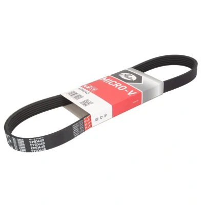 Abbildung von GATES Micro V 6PK843 Keilrippenriemen 843 6 Polyester, EPDM (Ethylen Propylen Dien Kautschuk) VOLKSWAGEN: Crafter 30 50 Van, 35 Minibus