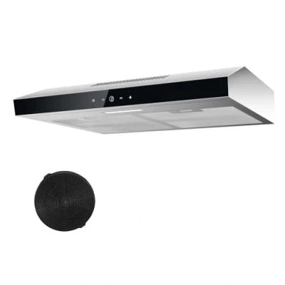 Abbildung von TopStrong Dunstabzugshaube 60cm, Unterbau Umluft/Abluft, abzugshaube mit CF K Aktivkohlefilter, 201 m3/h Luftstrom, Edelstahl Dunstabzug, 3 Stufen Soft Touch Steuerund