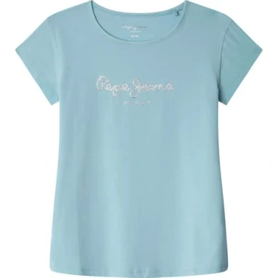 Abbildung von Pepe Jeans HANA Glitter Tshirt print für Kinder, Größe: 176, Pale blue