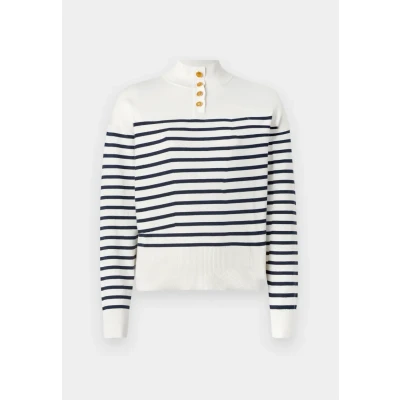 Abbildung von Tommy Hilfiger MOCK Strickpullover, Damen, Größe: Small, Light blue/white