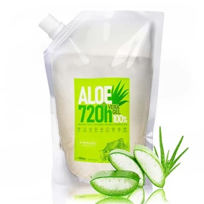 Abbildung von Gel de Aloe Vera für Haut und Haarpflege: Körper Lotion, After Sun, Shave, Bart Balsam, Haar Gel, Enthaarung Rasur, Gesichtspflege 1000 ml 1 L