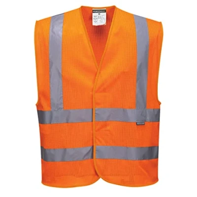 Abbildung von Portwest Warnschutzweste mit Schulterband und doppeltem Bauchband, Größe: 4X/5X, Farbe: Orange, C370ORR4X/5X