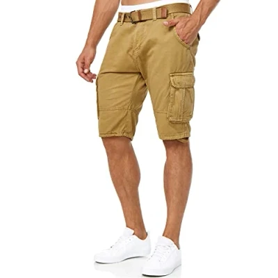 Abbildung von Indicode Herren Monroe Cargo Shorts inkl. Gürtel Bermuda Männer Sommerhose aus Baumwolle Amber XXL
