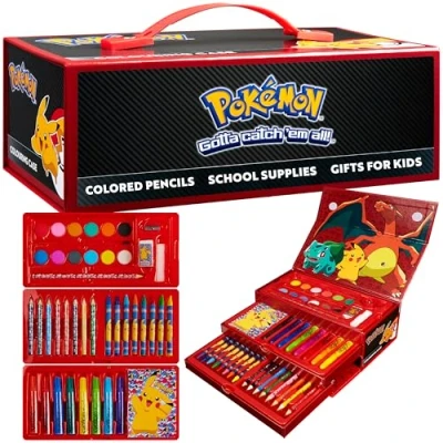 Abbildung von Pokemon Malzubehör Art Set Pikachu Bastelset Kinder mit 40 Malutensilien