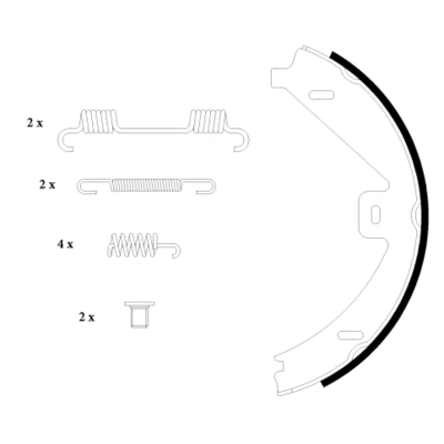 Abbildung von TEXTAR 91069100 Handbremsbeläge ohne Handbremshebel mit Zubehör MERCEDES BENZ: E Class Saloon, C Coupe, T modell