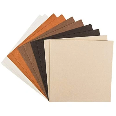 Abbildung von Ideen mit Herz Grußkarten Set 10 farbige Karten &amp; weiße Umschläge edle Leinen Optik bunt ideal für liebe Glückwünsche zum Geburtstag, Hochzeit, uvm. (Creme /Brauntöne, 16 x cm)