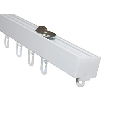 Abbildung von Gardinia 36272 Aluminium Vorhangschienen Set LUNA, Komplett mit 1 läufiger Schiene, Weiß, 200 cm