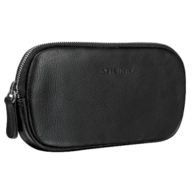 Abbildung von STILORD &#039;Mike&#039; Vintage Leder Etui Ledermäppchen ideal für Stifte Handy Kosmetik Geld Brille Schlüssel Federmappe Schminktasche Echtleder