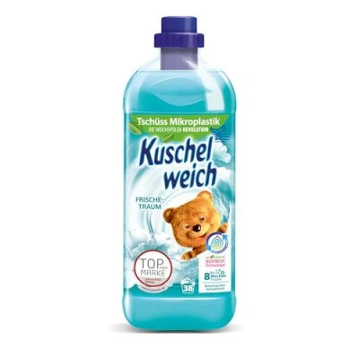 Abbildung von Kuschelweich Weichspüler Frischetraum, Hautverträglichkeit dermatologisch bestätigt, ohne Mikroplastik, 1 Liter bis zu 38 Waschladungen, 1037.48 grams