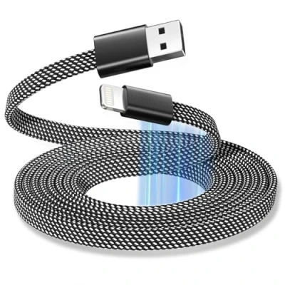 Abbildung von Magtame Magnetic Coiled Lightning Kabel, 1.5M MFi Certified USB A Phone Ladegerät Kabel Schnellladen, Flat Tangle Free Geflochten Kompatibel mit 14 13 12 11 Pro Max XR XS X 8