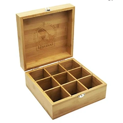 Abbildung von Provance Teebox aus Bambus H x B T: ca. 10 22 cm mit 9 Fächern verschließbarem Deckel