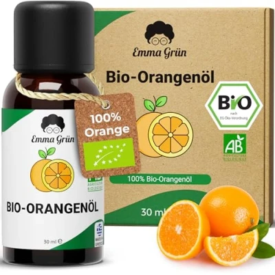 Abbildung von Emma Grün® Bio Orangenöl Ätherisches Öl [100% Naturrein] Naturreines Orange Echtes 30ml Ätherische Öle Zertifiziertes Lebensmittel aus Griechenland