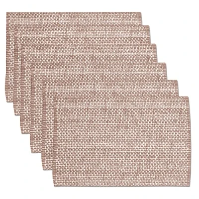 Abbildung von Sweet Home Collection Trends Two Tone 100% Cotton Woven Placemat (6 Pack), 13&quot; x 19&quot;, Taupe