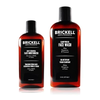 Abbildung von Brickell Daily Essential Face Care Routine I, für Männer, Gel Gesichtsreiniger und Gesichtsfeuchtigkeitscreme, Parfümiert