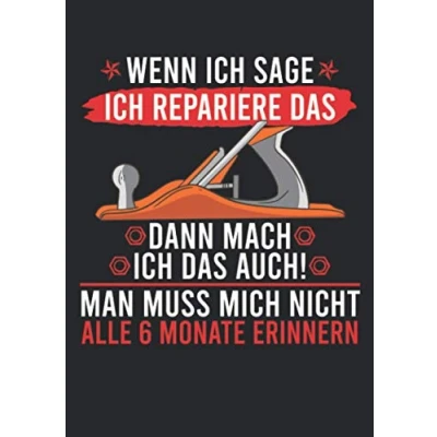 Abbildung von Notizbuch A5 liniert mit Softcover Design: Schreiner lustiger Spruch Handerwerker Geschenk Tischler: 120 linierte DIN Seiten