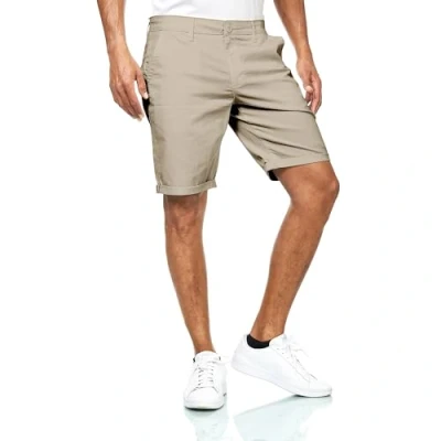 Abbildung von Smith &amp; Solo Chino Shorts Kurz, Kurze Hosen Herren Baumwolle, Bermuda Hose Sommer, Laufshorts Männer Trainingshose (Khakibraun, L)