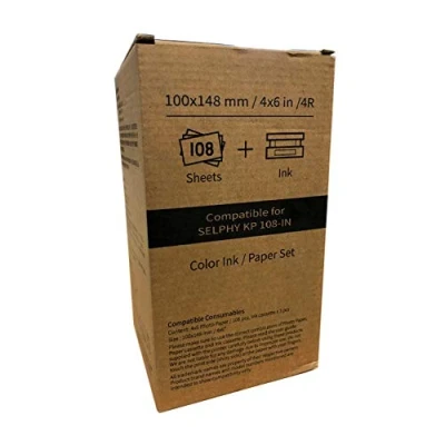 Abbildung von Hiti Patrone und Papier für Canon Selphy CP1200 CP1300 CP1000 CP910 CP900, 100 x 148 mm/3 Ribbon + 108 Blatt Fotopapier, 1, 4 Farben
