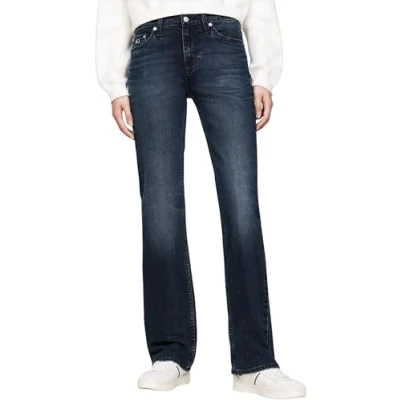 Abbildung von Tommy Jeans Damen Hose Maddie Bootcut Fit, Blau (Denim Dark), 33W/32L