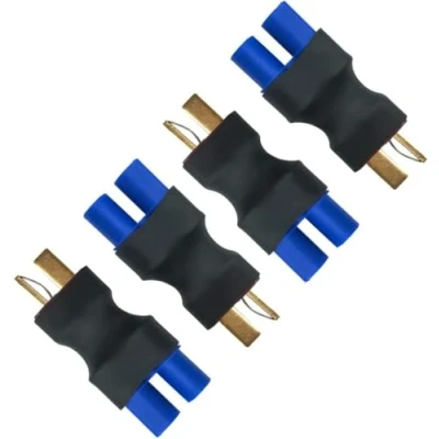 Abbildung von YUNIQUE GREEN CLEAN POWER 4 Stück Adapter T Deans Stecker auf EC3 Buchse für funkgesteuerte Lipo Batterien