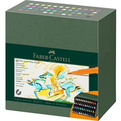 Abbildung von Faber Castell 167192 Tuschestifte Pitt Artist Pen Brush, 48er Atelierbox, Pinselstifte Set