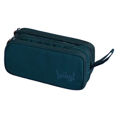 Abbildung von Baagl Federmäppchen für Mädchen, Jungen, Schule Mäppchen, Federmappe mit 3 Fächer, Federtasche Teenager, Kinder Etui (Petrol)