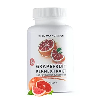Abbildung von BAFOXX Nutrition® Grapefruitkernextrakt Kapseln hochdosiert 120 Stück für 4 Monate Naturprodukt mit 45% Flavonoide aus GKE Extrakt vegan und ohne Zusatzstoffe deutsche Markenqualität