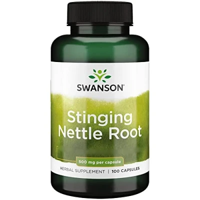 Abbildung von Swanson Stinging Nettle Root (Brennnesselwurzel), 500mg, 100 Kapseln, Laborgeprüft, Sojafrei, Glutenfrei, Ohne Gentechnik