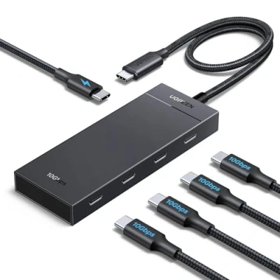 Abbildung von UGREEN USB C Hub 10 Gbps mit PD 100W, Adapter 4*USB Ports, Hochgeschwindigkeits Multiport Splitter für iPhone 16 Serie, Galaxy S24, MacBook Pro, iMac, iPad Chromebook und mehr