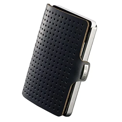 Abbildung von I CLIP Original Slim Wallet Glattleder und Lochprägung (Lochprägung, Silber/Schwarz)