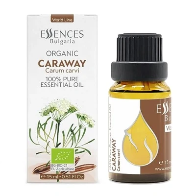 Abbildung von Essences Bulgaria Ätherisches Bio Kümmelöl 15 ml Carum Carvi 100% Rein Natürlich Unverdünnt Aromatherapie Diffusor In Therapeutischer Qualität Für Die Herstellung Entspannender Massagekerzen